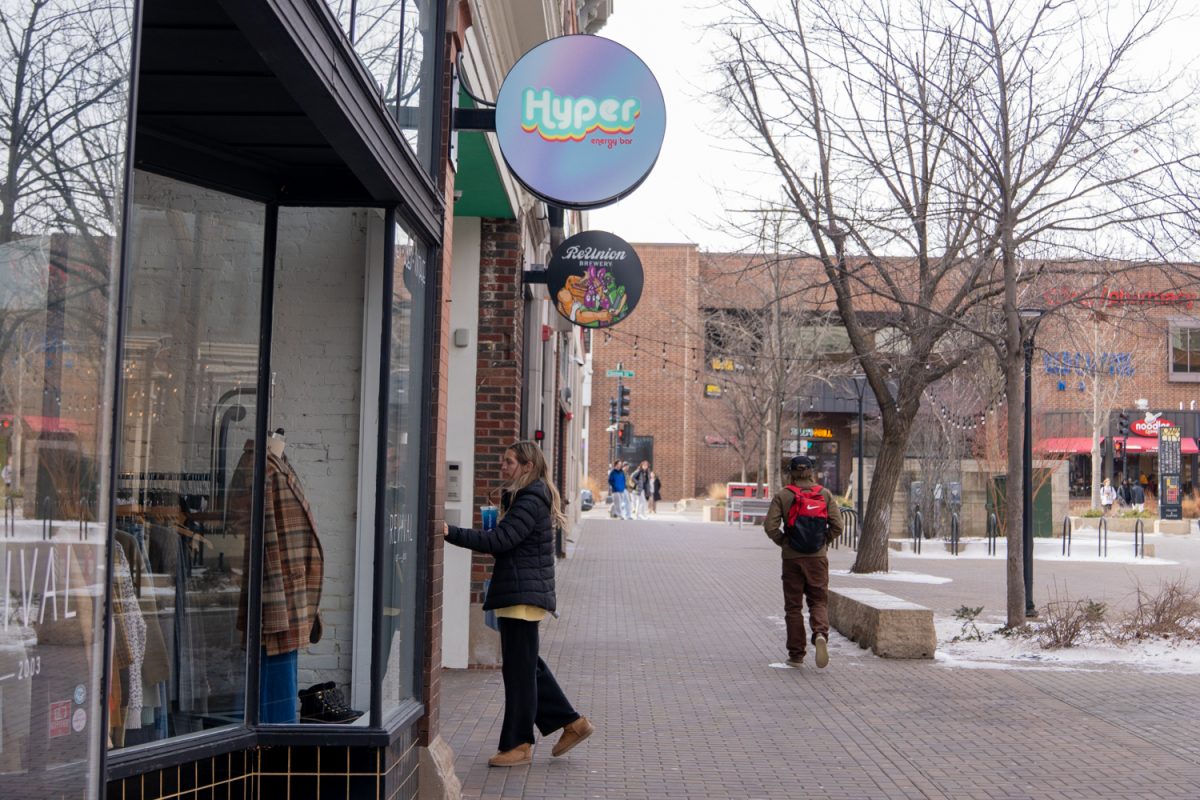 Hyper Energy is seen in downtown Iowa City on Saturday, Feb 21, 2026. Hyper Energy is open 7 days a week from 7-7pm. (Andy Espineira/The Daily Iowan)