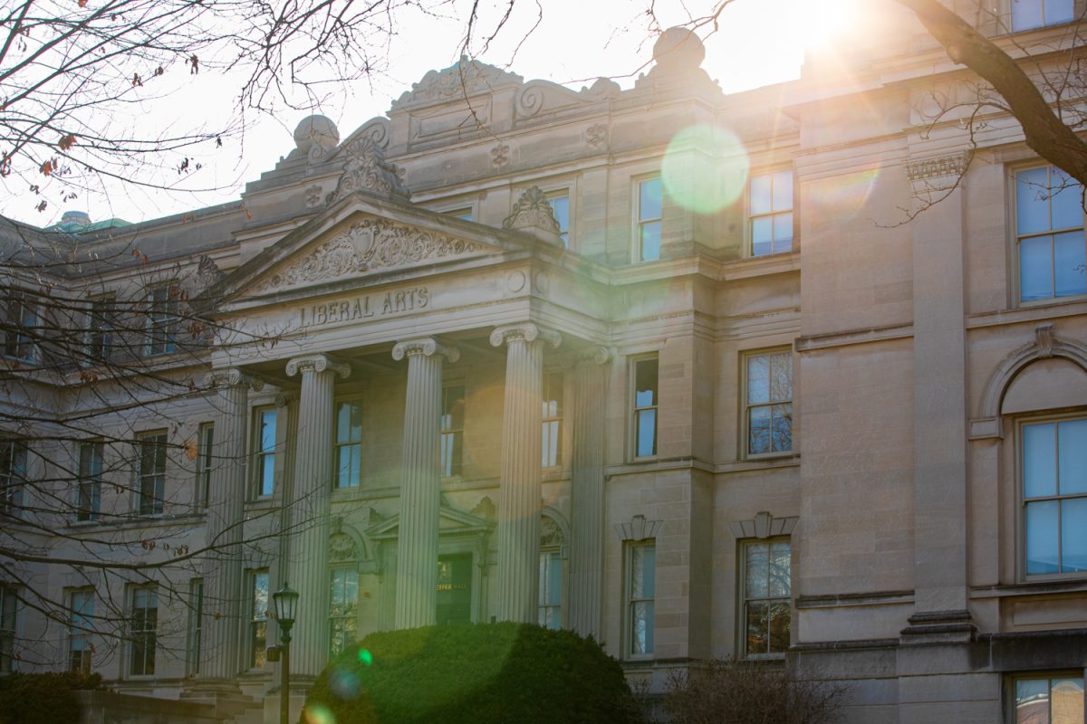 Schaeffer Hall is seen on the Pentacrest on Thursday, March 5, 2026. Many of the buildings on the Pentacrest are made of limestone that were floated down the Iowa River to be used in construction as the University was being built. (Ava Neumaier / The Daily Iowan)