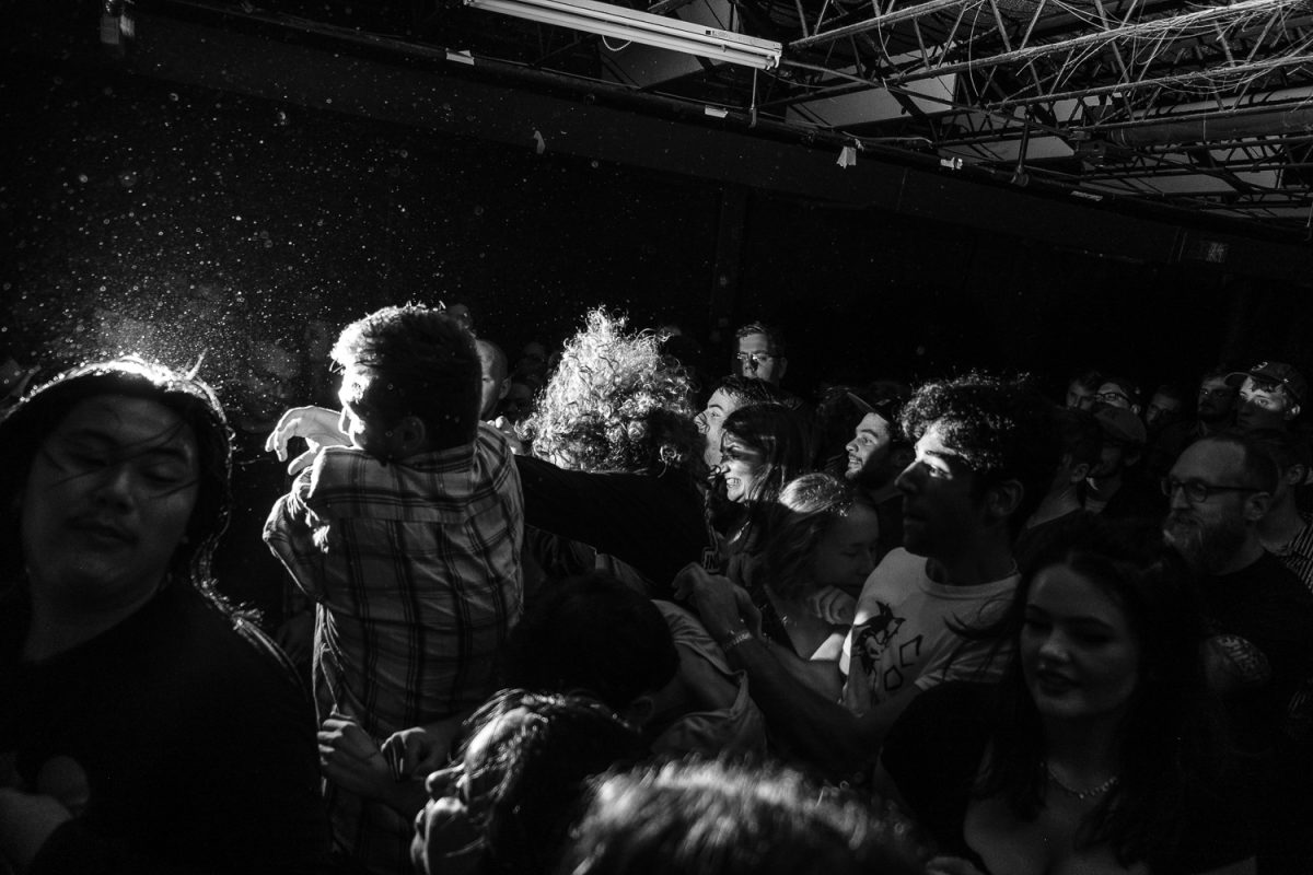 Audience members mosh during a Joyce Manor concert at Gabe’s in Iowa City on Wednesday, October 9, 2019.