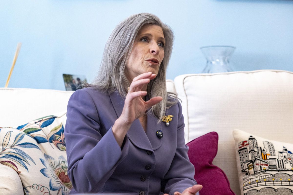 U.S. Sen. Joni Ernst, R-Iowa, speaks during an interview with The Daily Iowan in Washington D.C. on Tuesday, April 14.