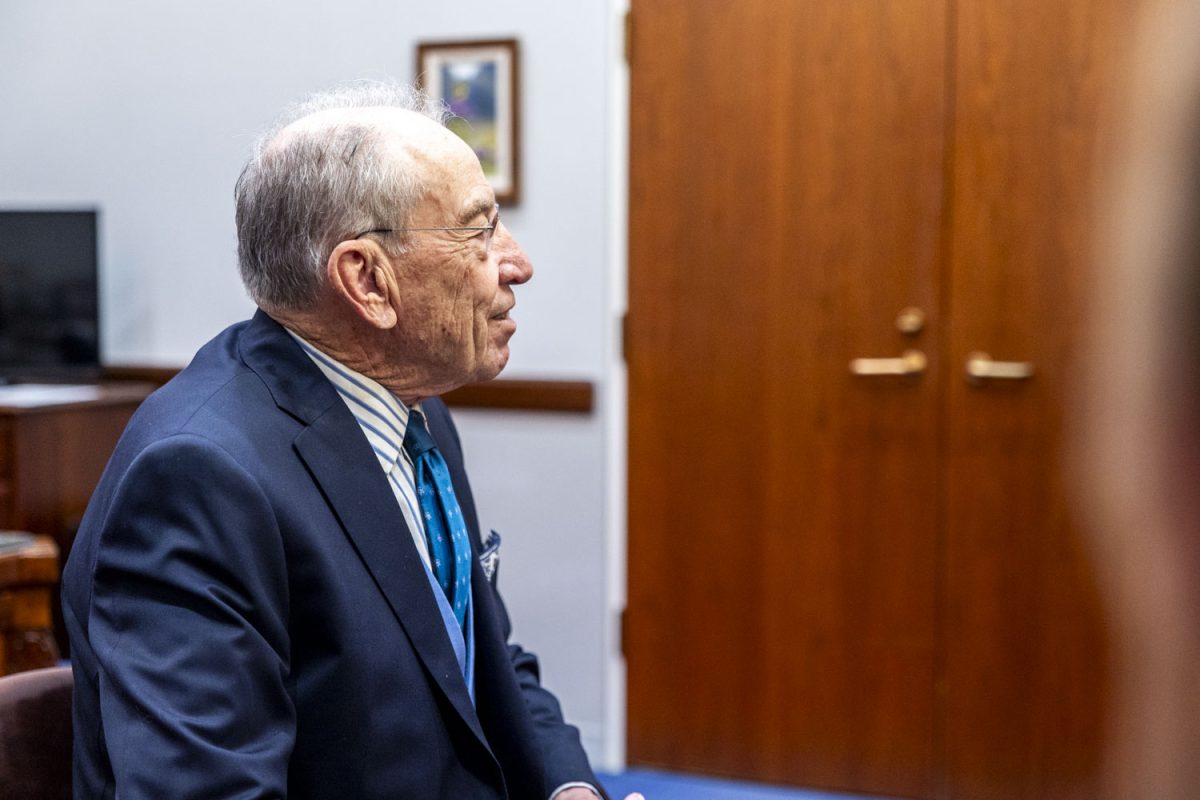 U.S. Sen. Chuck Grassley speaks during an interview with The Daily Iowan in his office in the Hart Senate Office Building in Washington DC on Wednesday, April 15, 2026.