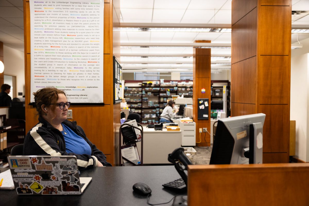 The Tool Library in the Lichtenberger Engineering Library is seen on Monday, April 20, 2026 in the Seamans Center in Iowa City, Iowa. The library is named after William Lichtenberger, a University of Iowa alumni who provided major financial support for the construction of the library.