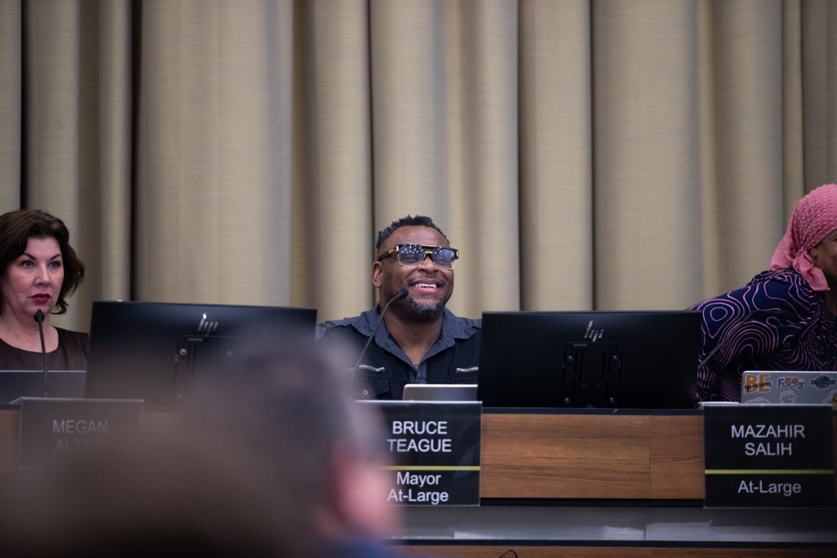 The Iowa City City Council meets at Iowa City City Hall on Tuesday, April 21, 2026. (Dexter Westbay/The Daily Iowan)