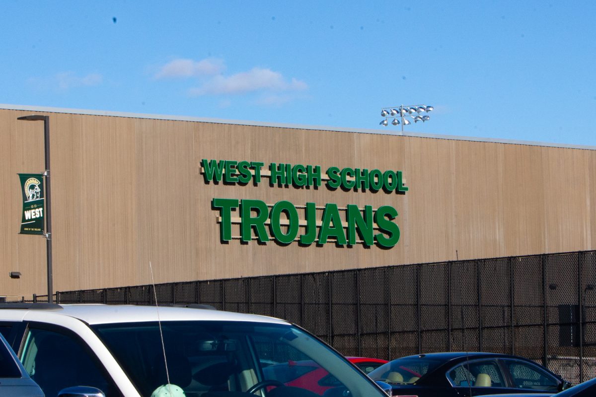 The Iowa City West high school building in Iowa City on Monday, Nov. 10, 2025. 