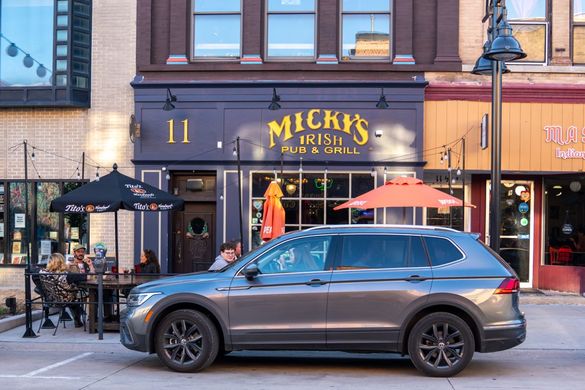 Mickey’s Irish Pub and Grill is seen in Iowa City, IA on Sunday, May 3, 2026. The business hosts trivia on Wednesday nights starting at 9 P.M.