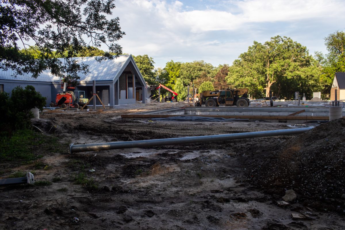 Construction of the new City Park Pool is seen in Iowa City on Monday, June 15, 2026. The updated aquatics area will include a six lane lap pool, a leisure pool, and a diving well.